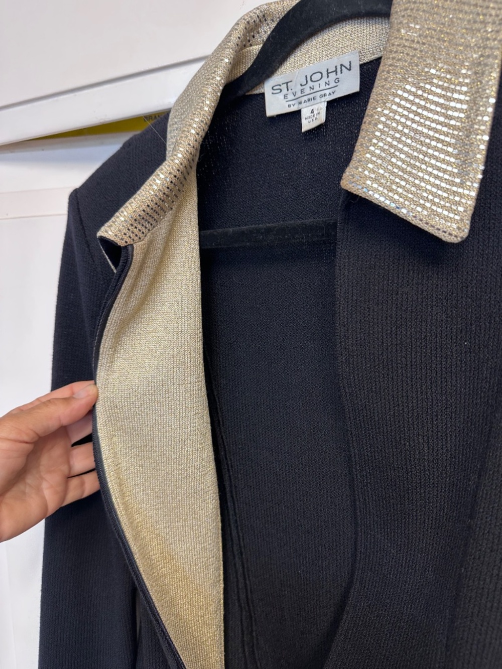 St. John Evening by Marie Gray Knit Jacket and St John basic skirt Black/Black - Picture 6 of 16